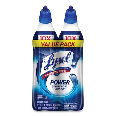 Lysol Disinfectant Toilet Bowl Cleaner, Atlantic Fresh, 24 oz Bottle, PK2 19200-98016